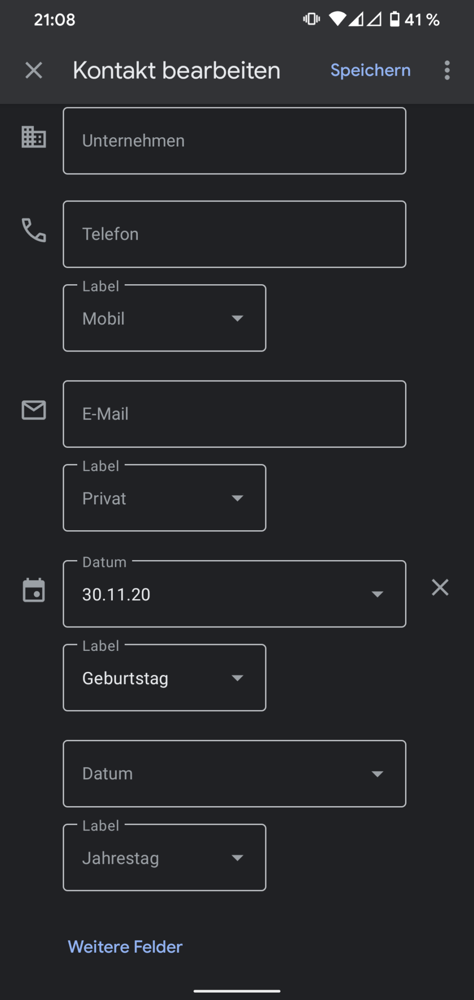 Geburtstage aus den Kontakten mit Google Kalender
